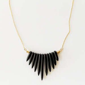 NAYLA black howlite statement necklace