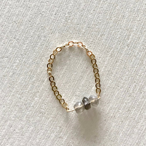 DAINTY chain mixed stone ring