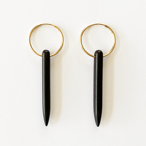 NAYLA black howlite spike earrings