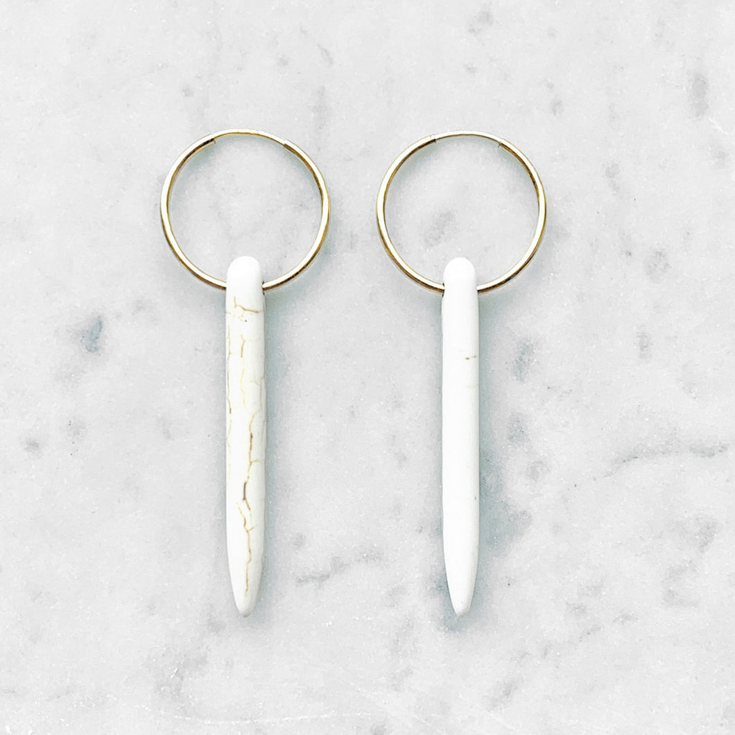 NAYLA white howlite spike earrings