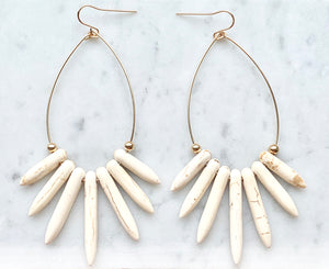 NAYLA white howlite statement earrings