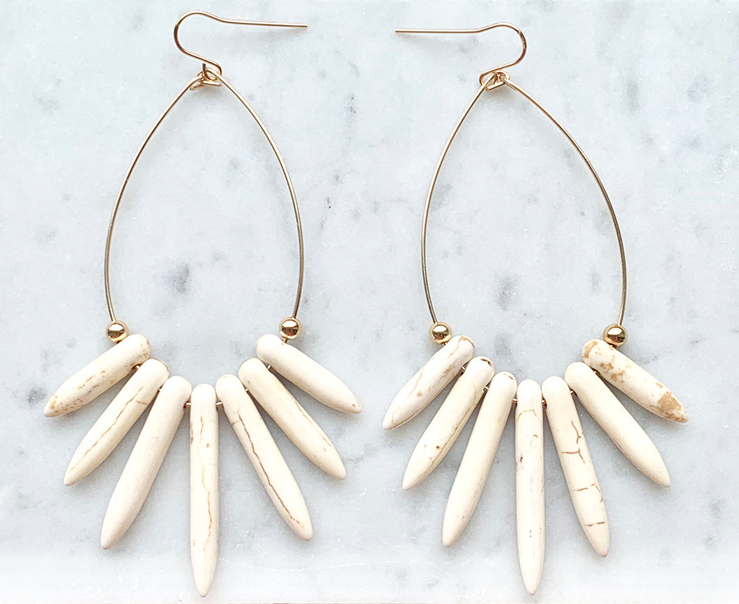 NAYLA white howlite statement earrings