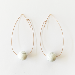 NEKO white howlite stone earring